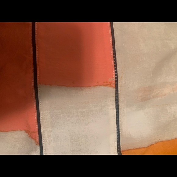 DonnaKaran top multicolor orange,pink, beige, black insert. Size L - Picture 4 of 8